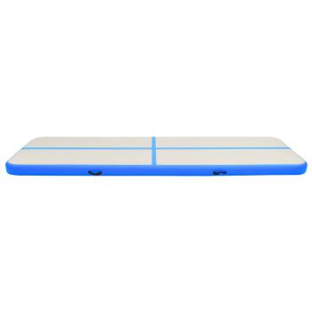 Aufblasbare Gymnastikmatte mit Pumpe 600x100x20 cm PVC Blau