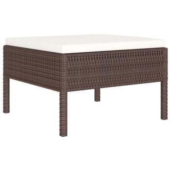 4-tlg. Garten-Lounge-Set mit Auflagen Poly Rattan Braun