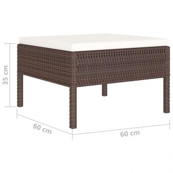 10-tlg. Garten-Lounge-Set mit Auflagen Poly Rattan Braun