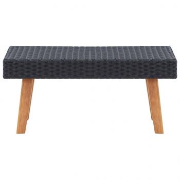 Garten-Couchtisch Poly Rattan Schwarz