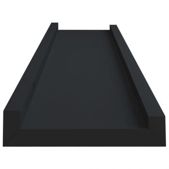 Bilderleisten 2 Stk. Schwarz 40x9x3 cm MDF 