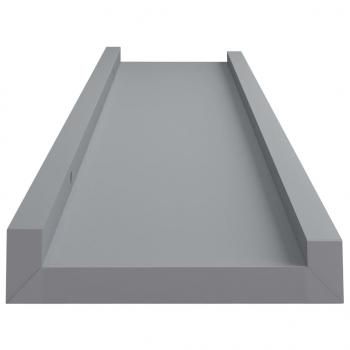 Bilderleisten 2 Stk. Grau 40x9x3 cm MDF