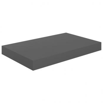 Schweberegale 2 Stk. Hochglanz-Grau 40x23x3,8 cm MDF