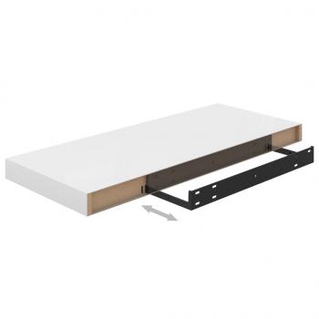 Schweberegale 2 Stk. Hochglanz-Weiß 60x23,5x3,8 cm MDF