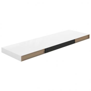 Schweberegale 2 Stk. Hochglanz-Weiß 80x23,5x3,8 cm MDF