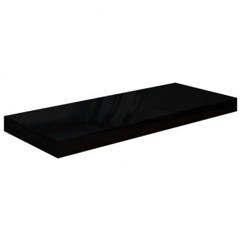 Schweberegale 4 Stk. Hochglanz-Schwarz 60x23,5x3,8 cm MDF