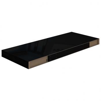 Schweberegale 4 Stk. Hochglanz-Schwarz 60x23,5x3,8 cm MDF