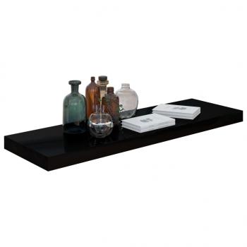 Schweberegale 4 Stk. Hochglanz-Schwarz 80x23,5x3,8 cm MDF