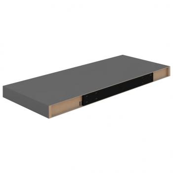 Schweberegale 2 Stk. Hochglanz-Grau 60x23,5x3,8 cm MDF