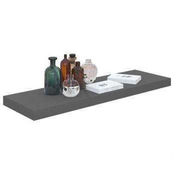 Schweberegale 2 Stk. Hochglanz-Grau 80x23,5x3,8 cm MDF