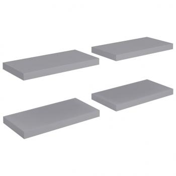 Schweberegale 4 Stk. Grau 50x23x3,8 cm MDF