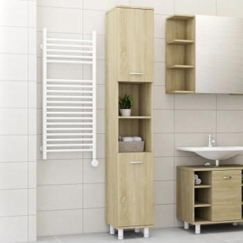 ARDEBO.de - Badezimmerschrank Sonoma-Eiche 30x30x179 cm Holzwerkstoff