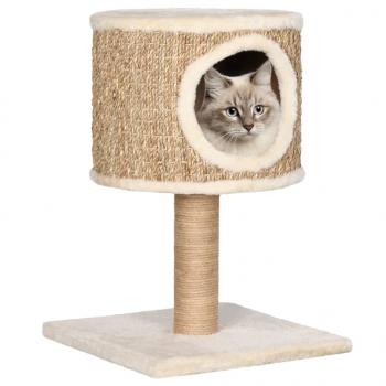 ARDEBO.de - Katzen-Kratzbaum mit Katzenhöhle 52 cm Seegras