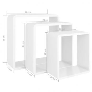 Würfelregale 3 Stk. Weiß MDF