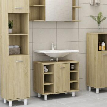 ARDEBO.de - Badezimmerschrank Sonoma-Eiche 60x32x53,5 cm Holzwerkstoff