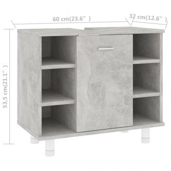 Badezimmerschrank Betongrau 60x32x53,5 cm Holzwerkstoff