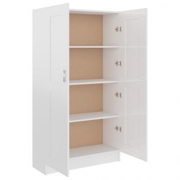 Bücherschrank Hochglanz-Weiß 82,5x30,5x150 cm Holzwerkstoff