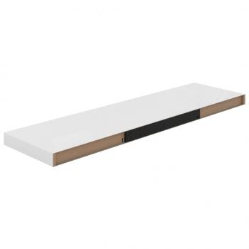 Schweberegale 2 Stk. Hochglanz-Weiß 90x23,5x3,8 cm MDF