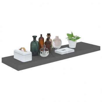 Schweberegale 4 Stk. Hochglanz-Grau 90x23,5x3,8 cm MDF