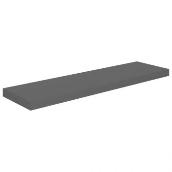 Schweberegale 4 Stk. Hochglanz-Grau 90x23,5x3,8 cm MDF