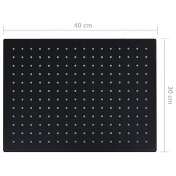 Regenbrause Edelstahl 40x30 cm Rechteckig Schwarz