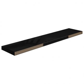 Schweberegale 2 Stk. Hochglanz-Schwarz 120x23,5x3,8 cm MDF