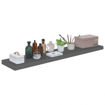 Schweberegale 2 Stk. Hochglanz-Grau 120x23,5x3,8 cm MDF