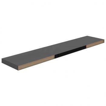 Schweberegale 4 Stk. Hochglanz-Grau 120x23,5x3,8 cm MDF