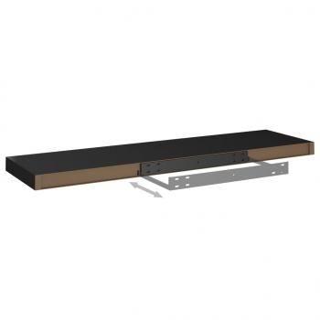 Schweberegale 2 Stk. Schwarz 90x23,5x3,8 cm MDF