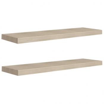 Schweberegale 2 Stk. Eichen-Optik 90x23,5x3,8 cm MDF