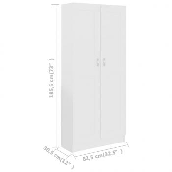 Bücherschrank Weiß 82,5x30,5x185,5 cm Holzwerkstoff