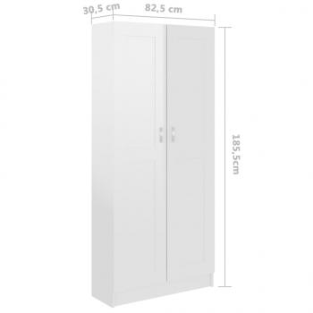 Bücherschrank Hochglanz-Weiß 82,5x30,5x185,5 cm Holzwerkstoff