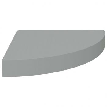 Eck-Schweberegale 2 Stk. Grau 25x25x3,8 cm MDF