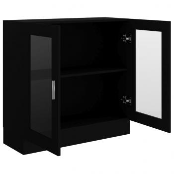 Vitrinenschrank Schwarz 82,5x30,5x80 cm Holzwerkstoff