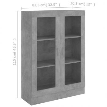 Vitrinenschrank Betongrau 82,5x30,5x115 cm Holzwerkstoff