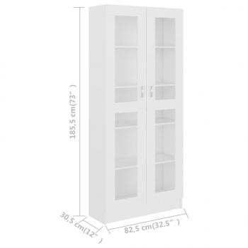 Vitrinenschrank Weiß 82,5x30,5x185,5 cm Holzwerkstoff