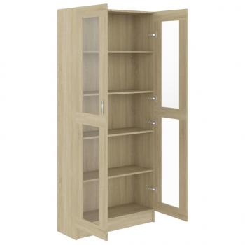 Vitrinenschrank Sonoma-Eiche 82,5x30,5x185,5 cm Holzwerkstoff