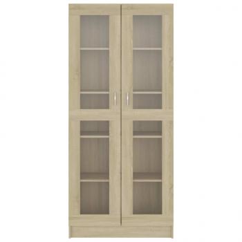 Vitrinenschrank Sonoma-Eiche 82,5x30,5x185,5 cm Holzwerkstoff