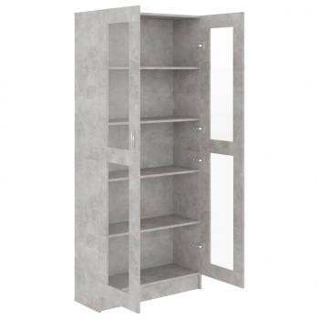 Vitrinenschrank Betongrau 82,5x30,5x185,5 cm Holzwerkstoff