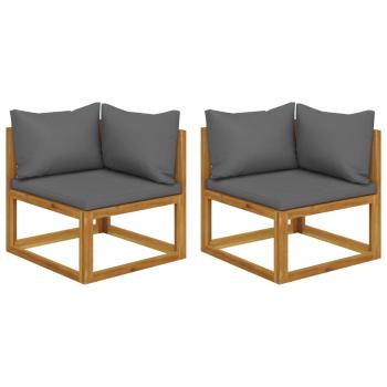 ARDEBO.de - Modular-Ecksofas 2 Stk. mit Auflagen Dunkelgrau 