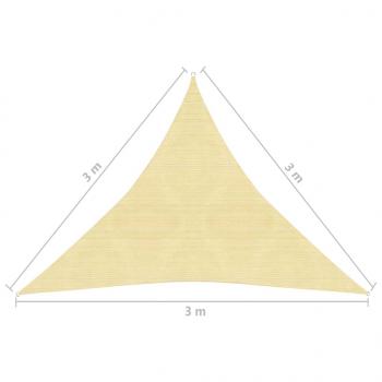 Sonnensegel 160 g/m² Beige 3x3x3 m HDPE  