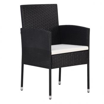 Gartenstühle 4 Stk. Poly Rattan Schwarz