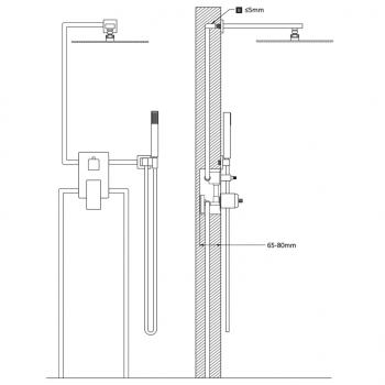 Duschsystem Edelstahl 201 Schwarz