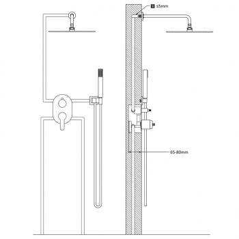 Duschsystem Edelstahl 201 Schwarz