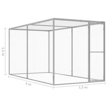 Katzenkäfig 3x1,5x1,5 m Verzinkter Stahl