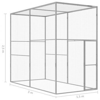 Katzenkäfig 3x1,5x2,5 m Verzinkter Stahl