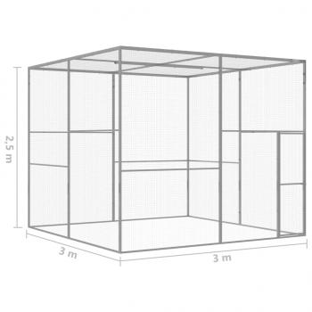 Katzenkäfig 3x3x2,5 m Verzinkter Stahl