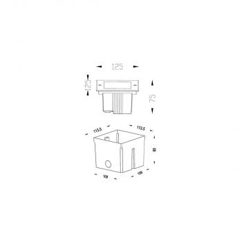 DEKO-LIGHT Square II WW Bodeneinbauleuchte, spannungskonstant, symmetrisch, 220-240V AC/50-60Hz, silberfarben (730248)