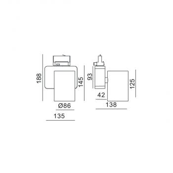 DEKO-LIGHT Nihal Schienensystem, 3-Phasen, 230V, 220-240V AC/50-60Hz, 30,00 W, schwarz (707041)