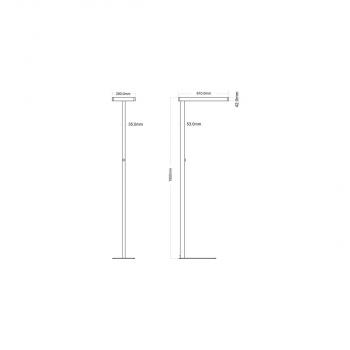 DEKO-LIGHT Office Two Stehleuchte, 200-240V AC/50-60Hz, 80W, weißaluminium (343016)